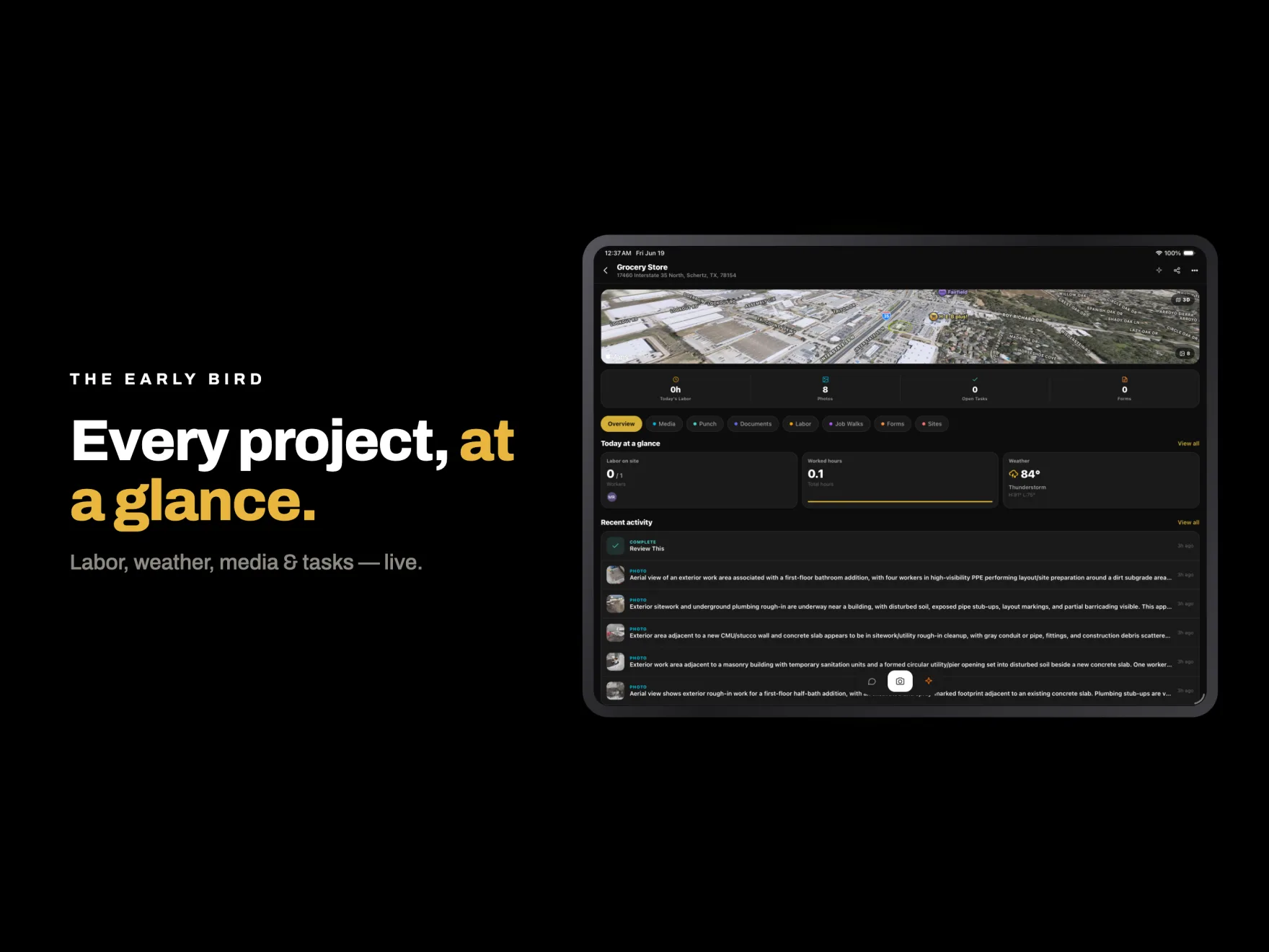 Track every construction project from one dashboard